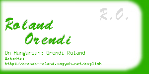 roland orendi business card